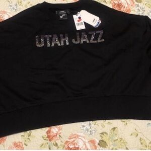 PRO STANDARD Womens NBA Utah Jazz Crewneck Sweatshirt Black Size Large MSRP $75